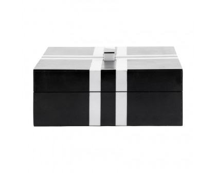 Sagebrook - 10"/12" Resin Cross Boxes (Set Of 2) in Black/White