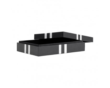 Sagebrook - 10"/12" Resin Cross Boxes (Set Of 2) in Black/White