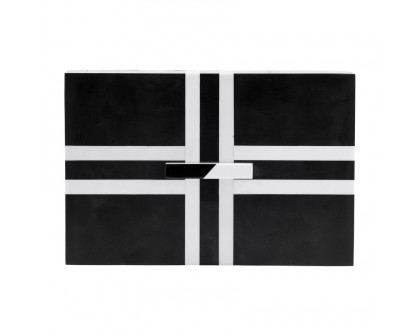 Sagebrook - 10"/12" Resin Cross Boxes (Set Of 2) in Black/White