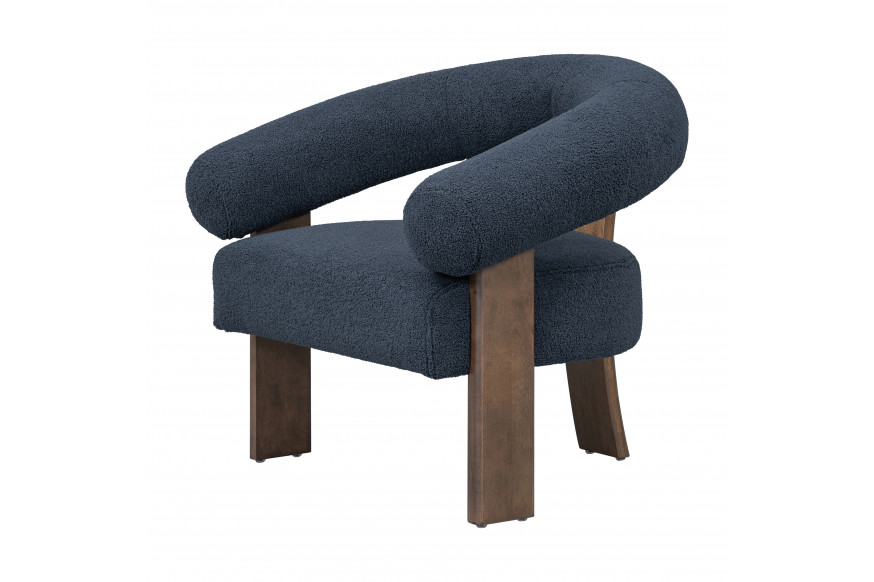 Sagebrook™ Curved Back Wishbone Chair with Brown Legs - Navy