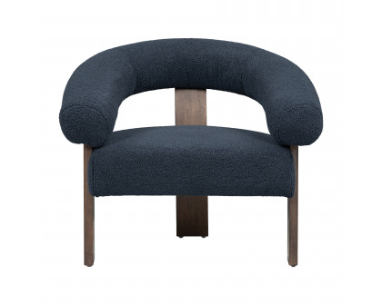 Sagebrook™ Curved Back Wishbone Chair with Brown Legs - Navy