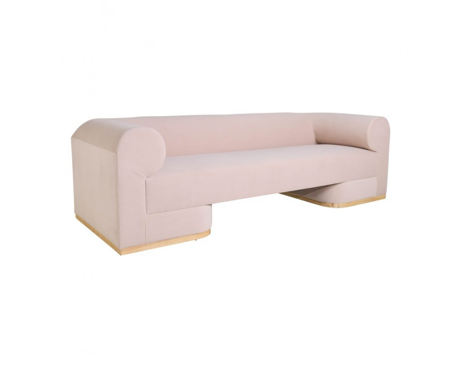 Sagebrook Modern Sofa With Oak Wood Base