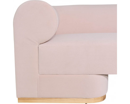 Sagebrook Modern Sofa With Oak Wood Base - Blush