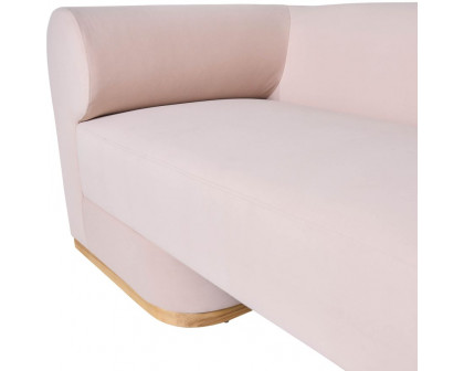 Sagebrook Modern Sofa With Oak Wood Base - Blush