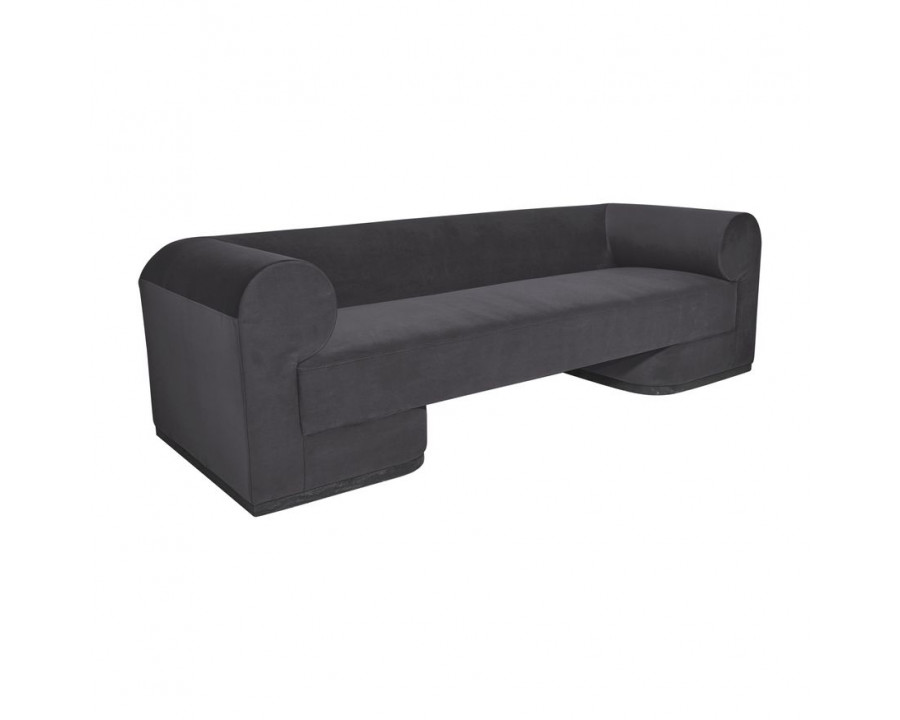 Sagebrook Modern Sofa With Black Oak Base - Gunmetal