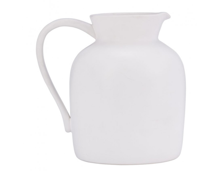 Sagebrook 7" Ceramic Pitcher Vase - White