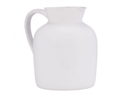 Sagebrook 7" Ceramic Pitcher Vase - White