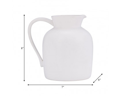 Sagebrook 7" Ceramic Pitcher Vase - White