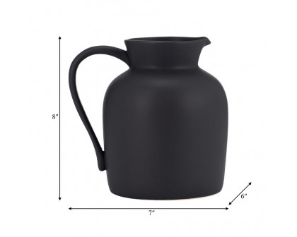 Sagebrook 7" Ceramic Pitcher Vase - Black