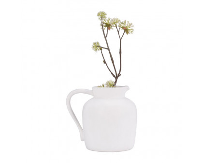 Sagebrook 5" Ceramic Pitcher Vase - White