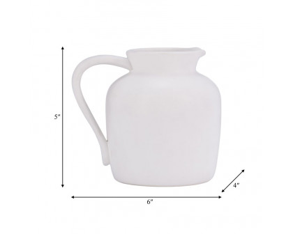 Sagebrook 5" Ceramic Pitcher Vase - White