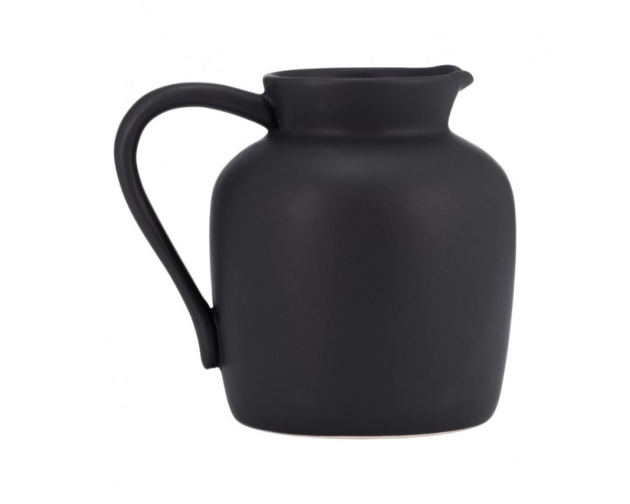 Sagebrook 5" Ceramic Pitcher Vase - Black