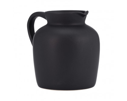 Sagebrook 5" Ceramic Pitcher Vase - Black