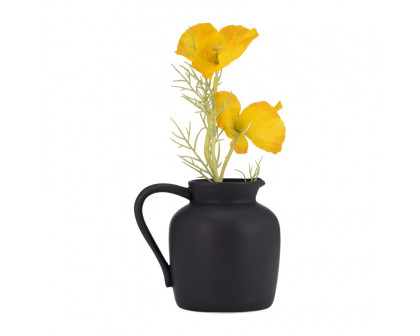 Sagebrook 5" Ceramic Pitcher Vase - Black