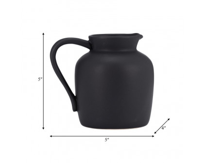 Sagebrook 5" Ceramic Pitcher Vase - Black