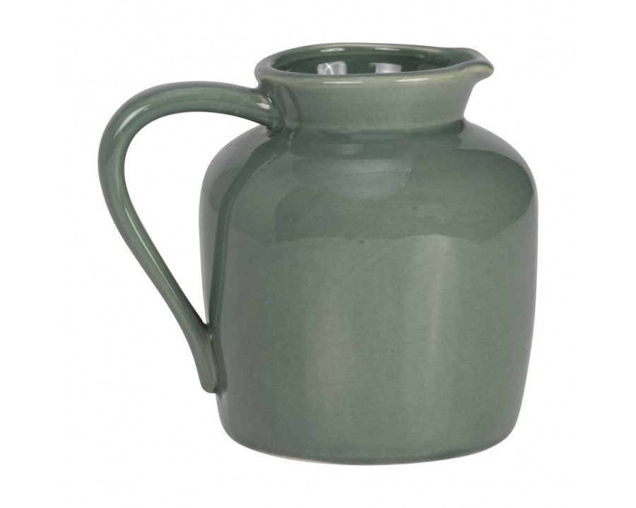 Sagebrook 5" Ceramic Pitcher Vase - Dark Sage