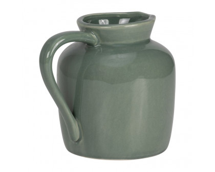 Sagebrook 5" Ceramic Pitcher Vase - Dark Sage