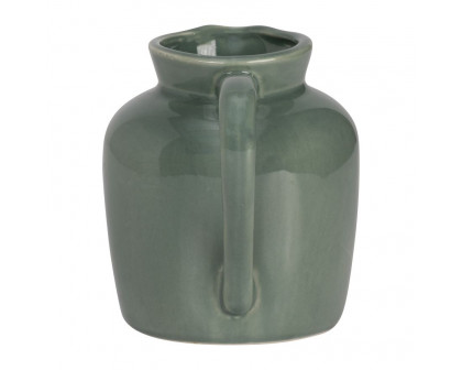 Sagebrook 5" Ceramic Pitcher Vase - Dark Sage