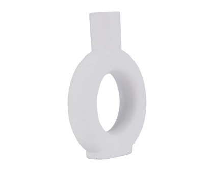 Sagebrook 9" Ceramic Round Cut-out Vase - White