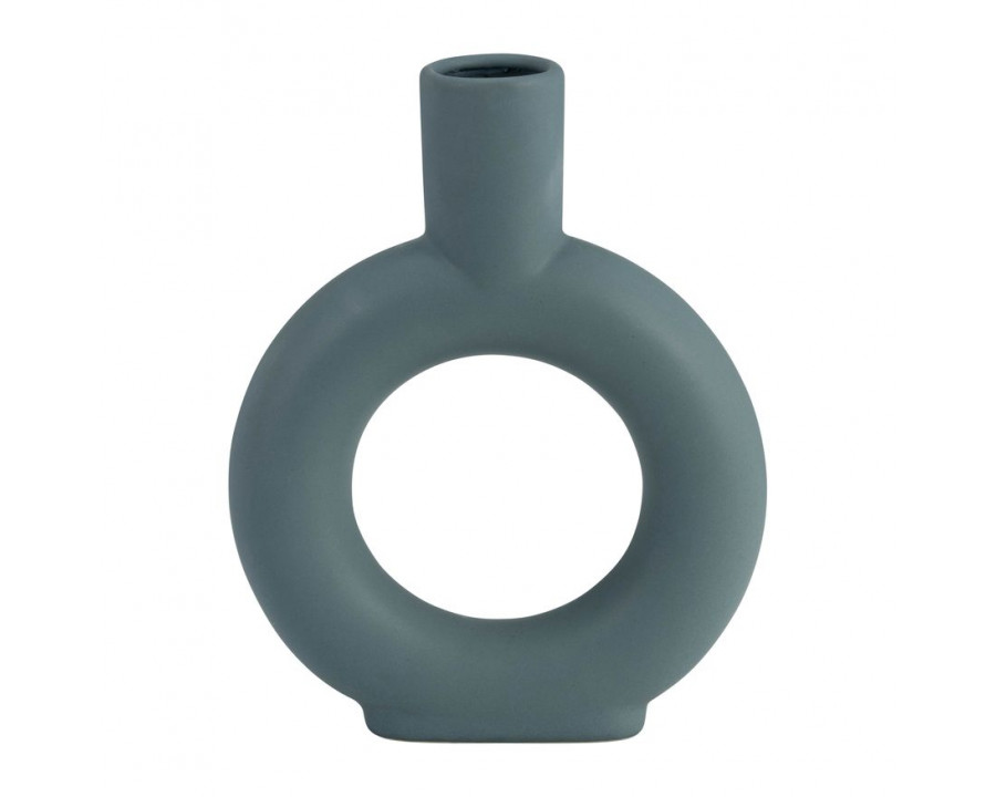 Sagebrook 9" Ceramic Round Cut-out Vase - Deep Teal