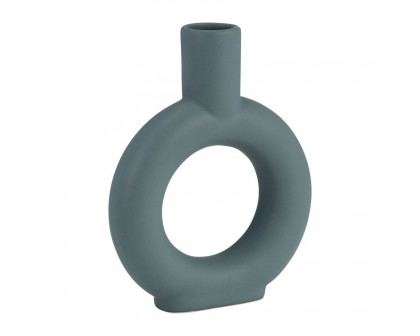 Sagebrook 9" Ceramic Round Cut-out Vase - Deep Teal