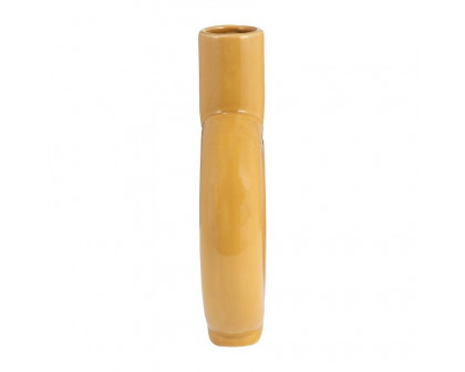 Sagebrook 9" Ceramic Round Cut-out Vase - Mustard Gold