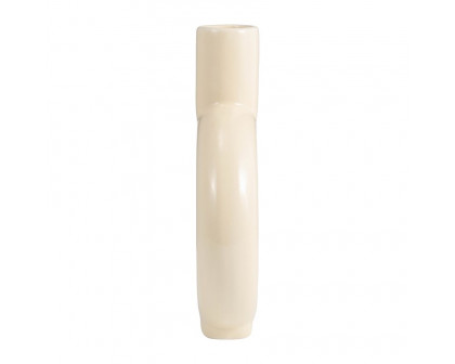 Sagebrook 9" Ceramic Round Cut-out Vase - Cotton