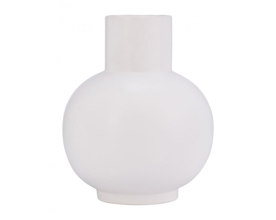 Sagebrook 8" Ceramic Bulbous Vase - White