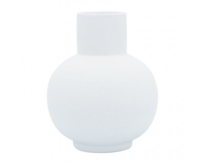 Sagebrook 8" Ceramic Bulbous Vase - White