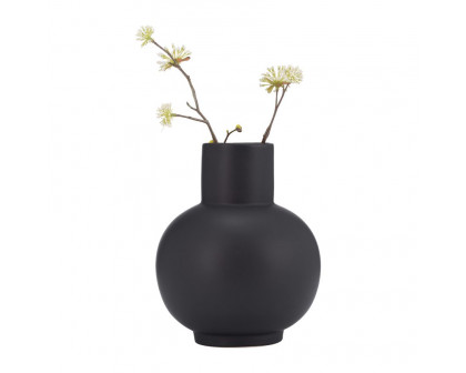 Sagebrook 8" Ceramic Bulbous Vase - Black