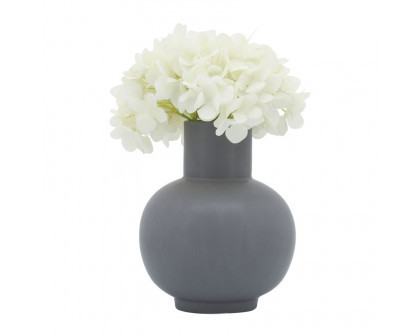 Sagebrook 8" Ceramic Bulbous Vase - Gray