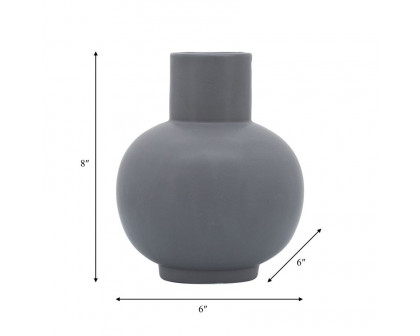 Sagebrook 8" Ceramic Bulbous Vase - Gray