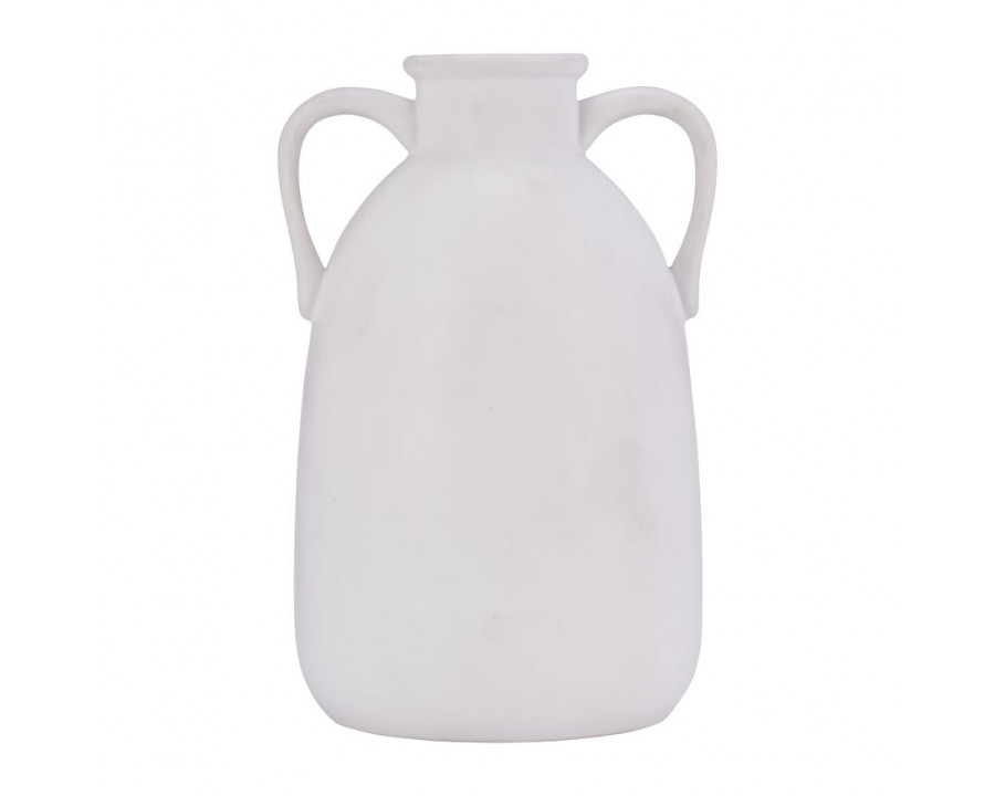 Sagebrook 10" Ceramic Eared Vase - White