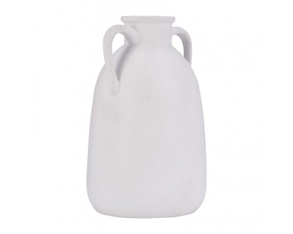 Sagebrook 10" Ceramic Eared Vase - White