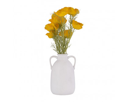 Sagebrook 10" Ceramic Eared Vase - White