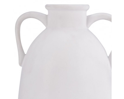 Sagebrook 10" Ceramic Eared Vase - White