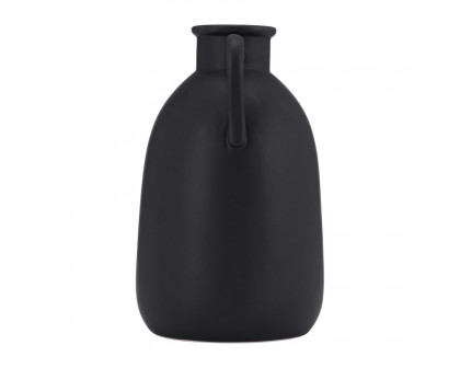 Sagebrook 10" Ceramic Eared Vase - Black