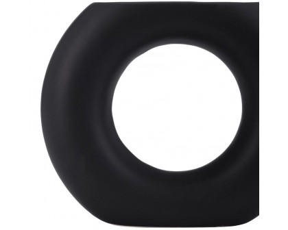 Sagebrook 5" Ceramic Donut Vase - Black