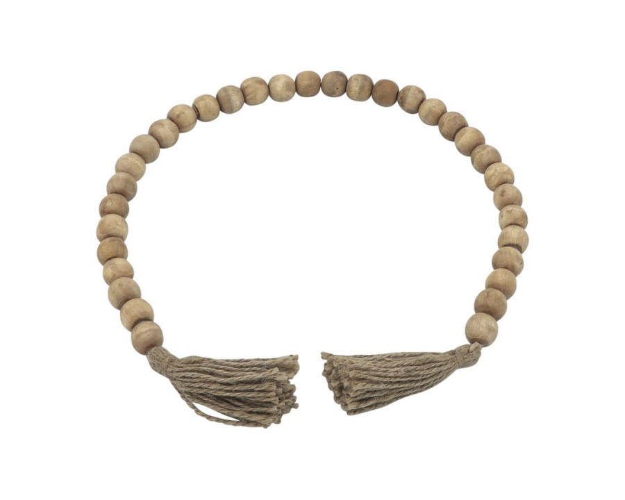 Sagebrook - 32" Wood Bead Garland in Natural