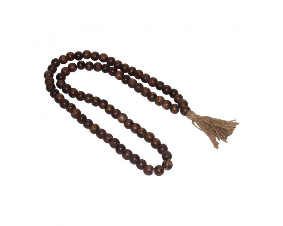 Sagebrook 1" Wood Double Bead Garland - Dark Brown