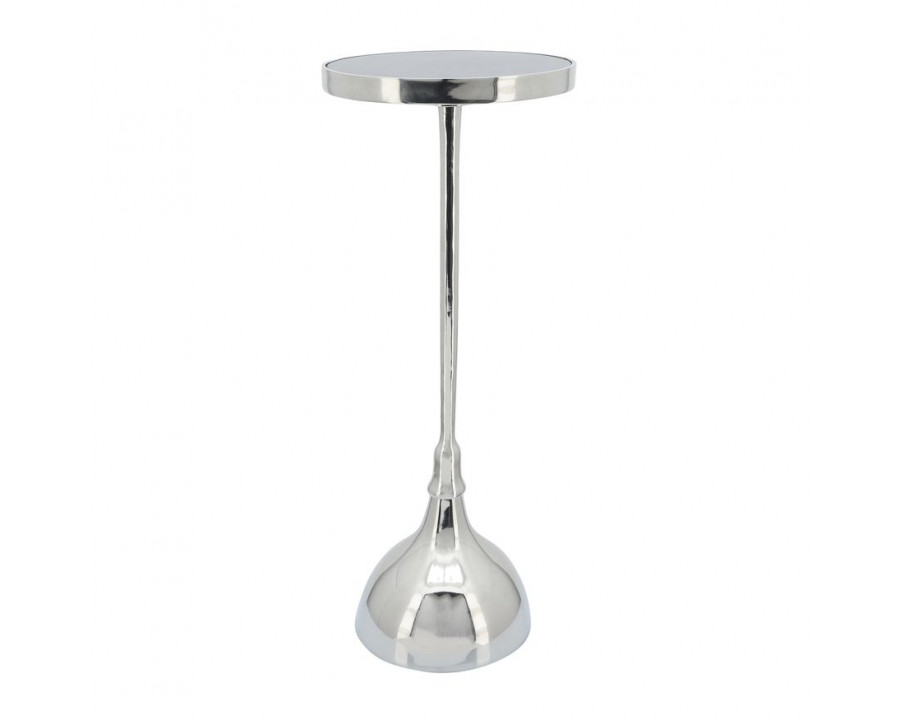 Sagebrook - 24" Round Drink Table in Silver/White