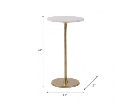 Sagebrook 24" Round Drink Table - Gold/White