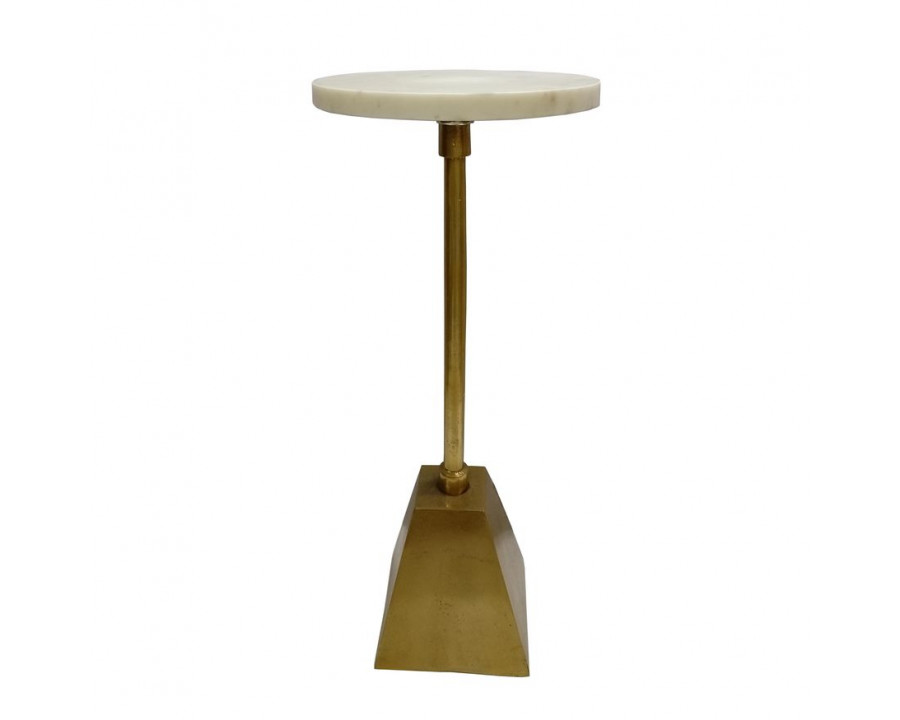 Sagebrook 23" Round Drink Table - Gold/White