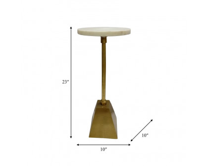 Sagebrook 23" Round Drink Table - Gold/White