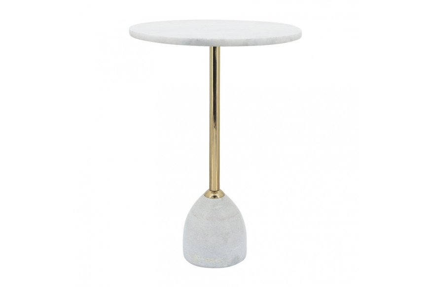 Sagebrook™ 20" Side Table Marble Top - White/Gold