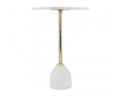 Sagebrook™ 20" Side Table Marble Top - White/Gold