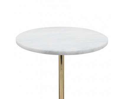 Sagebrook™ 20" Side Table Marble Top - White/Gold