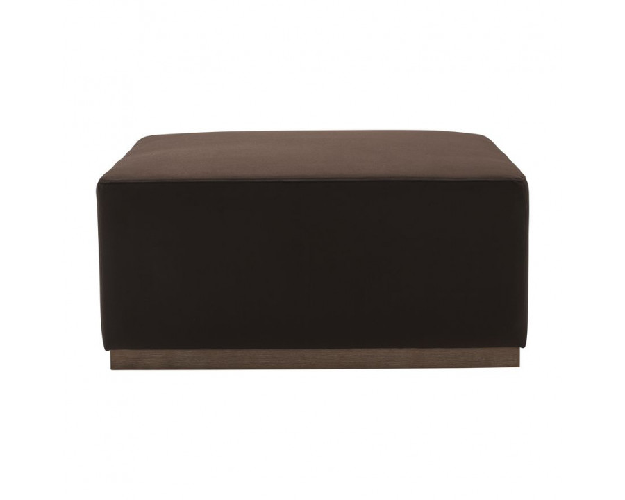 Sagebrook Upholstered Square Ottoman - Brown