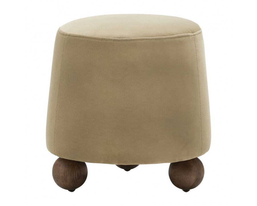 Sagebrook 3-Legged Round Ottoman - Tan