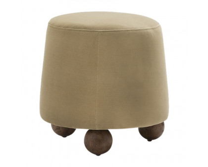 Sagebrook 3-Legged Round Ottoman - Tan